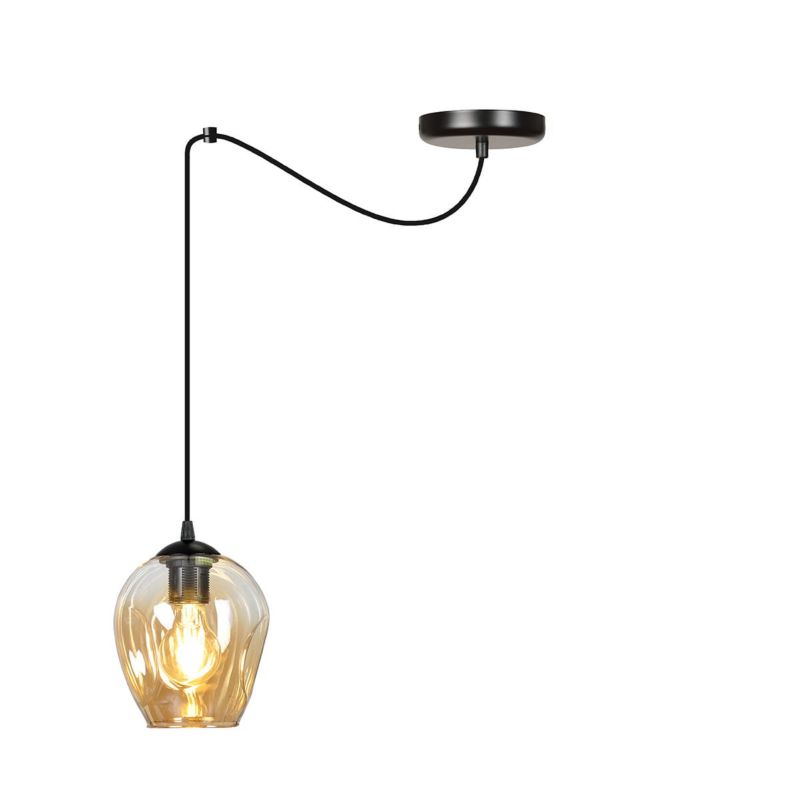 Lampa sufitowa wisząca Emibig Level 8631 czarno-miodowy 14 cm szerokości 1xE27 x 15W 1 szt.