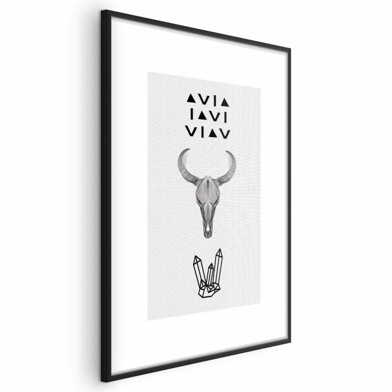 Plakat Artgeist Zwierzęca czaszka 29,7x42 cm z ramą czarną z marginesem 1 szt