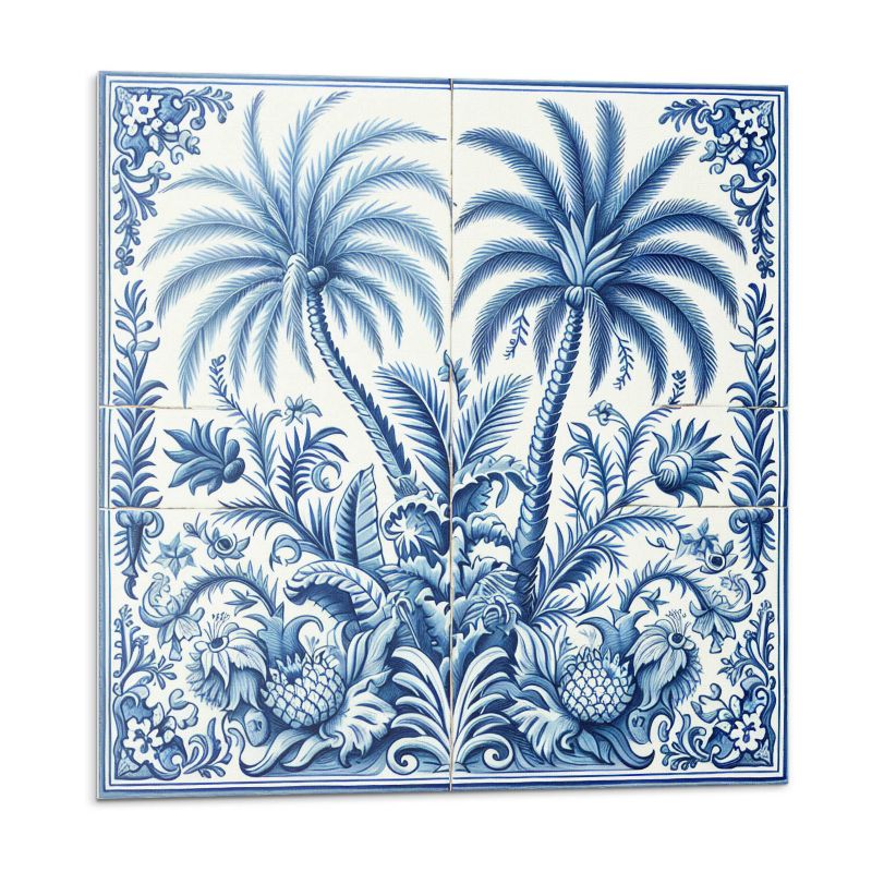 Kafelki samoprzylepne Wallfluent 50x50 cm Wzór z tropikalnymi roślinami 4 szt.