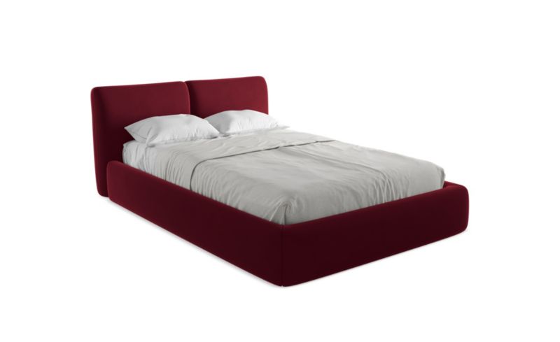 Łóżko LaMiaSofa Hoku z weluru 140x200 perłowy 1 szt.