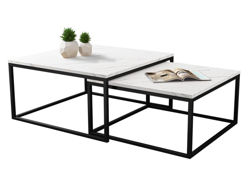 Stolik kawowy MIRJAN 24 Dual czarny/marmur bianco 1 szt.