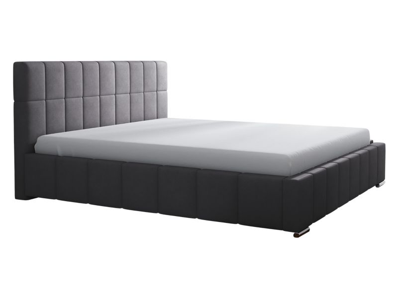 Łóżko tapicerowane MIRJAN 24 Leo 160x200 stalowy szary 1 szt.