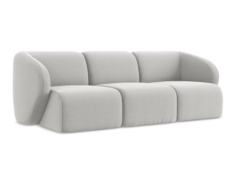 3-osobowa kanapa modułowa LaMiaSofa CERVO z tkaniny welwetowej 244x94 cm srebrny 1 szt.