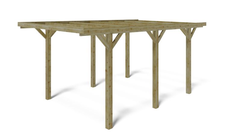 Carport Wiata garażowa ALTANKA 3,04x5,12 m - 15,56 m2, drewniana, 1szt.