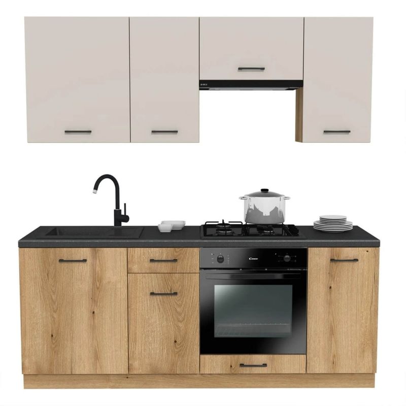 Meble Mebel Elite MODERN Kuchenne Zestaw Mebli Na Wymiar Modułowe Dąb Evoke/Kaszmir 200 1 szt