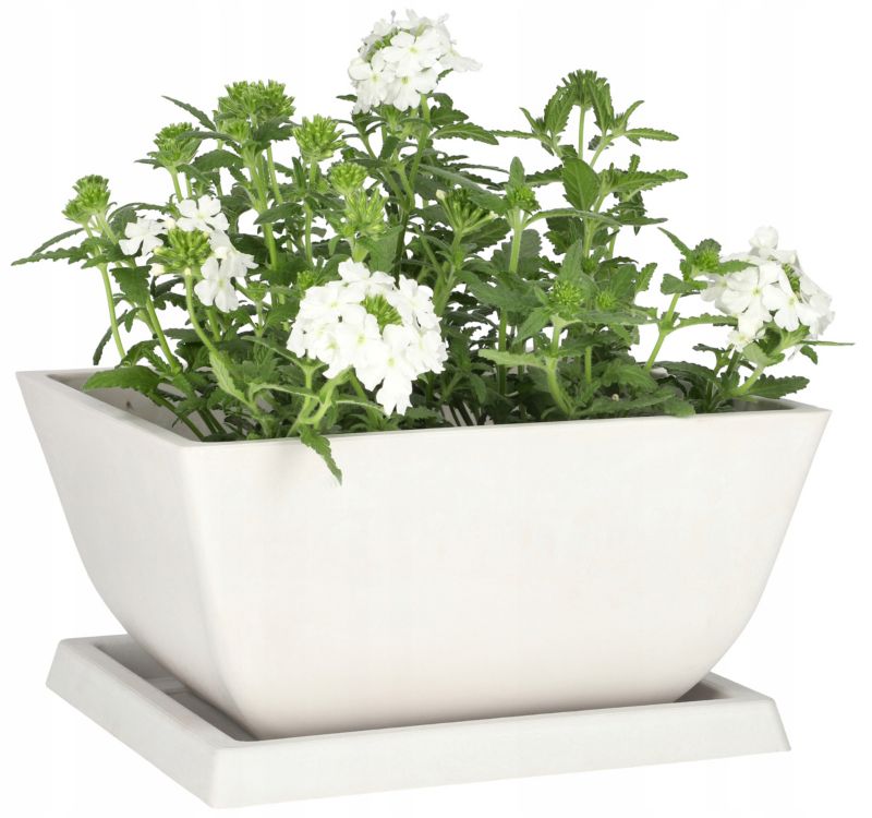 Doniczka kompozytowa KOTARBAU z podstawką 127 mm biała 1 szt.