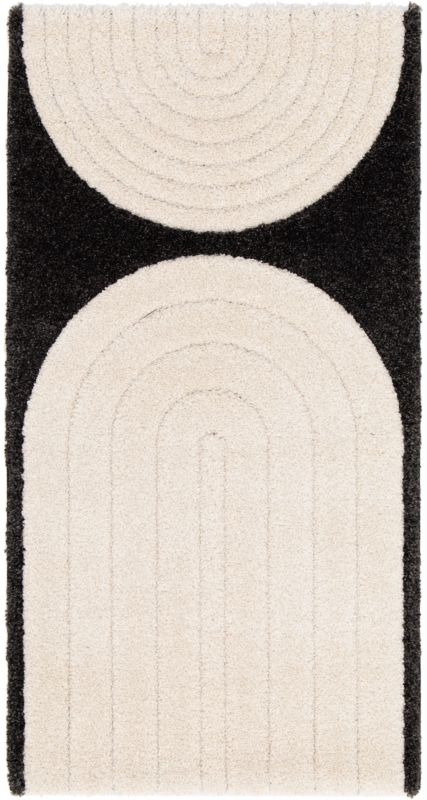 Dywan GoodHome Chios O 80 x 150 cm biały / czarny