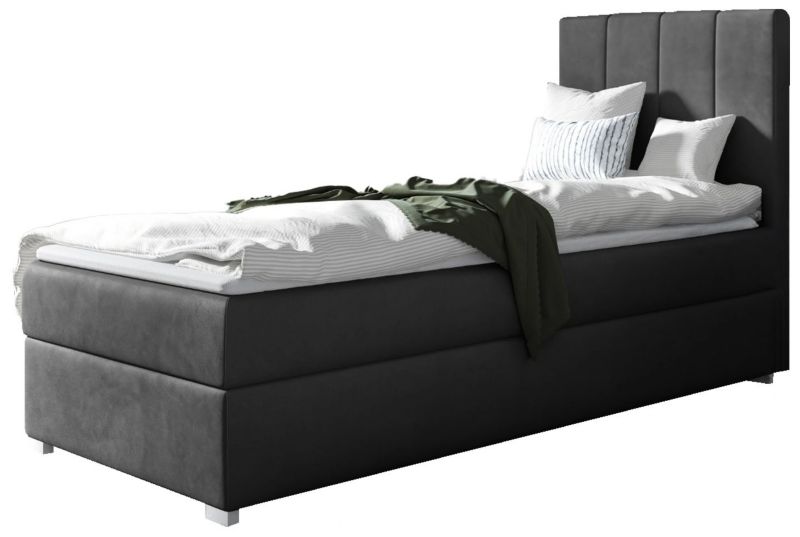 Łóżko kontynentalne 80x200 z pojemnikiem Bonni Brandi Prawe Szare 1 szt.