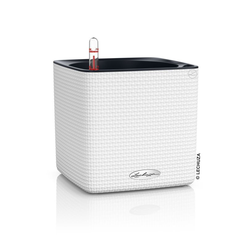 Doniczka Lechuza Do Domu Ogrodu CUBE 14 Biała 1 szt