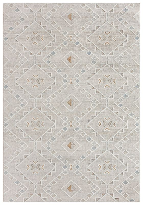 Dywan wewnętrzny Taranto SC85A prostokąt Mazovia 80x 150 cm beżowy,kremowy motyw etniczny,geometryczny krótki włos 1 szt.