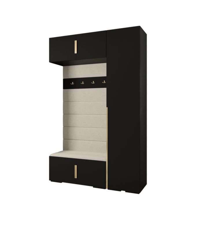 Garderoba do przedpokoju Abiks INOVA 1 Z19 czarny+złoty+manila02 1szt.