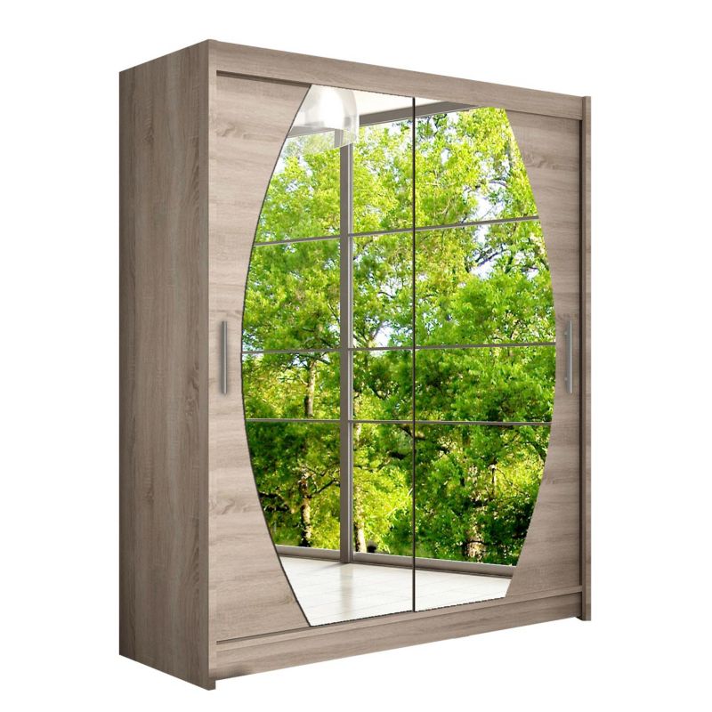 Szafa MIRJAN 24 z drzwiami przesuwnymi Presto VIII trufel/lustro 1 szt.