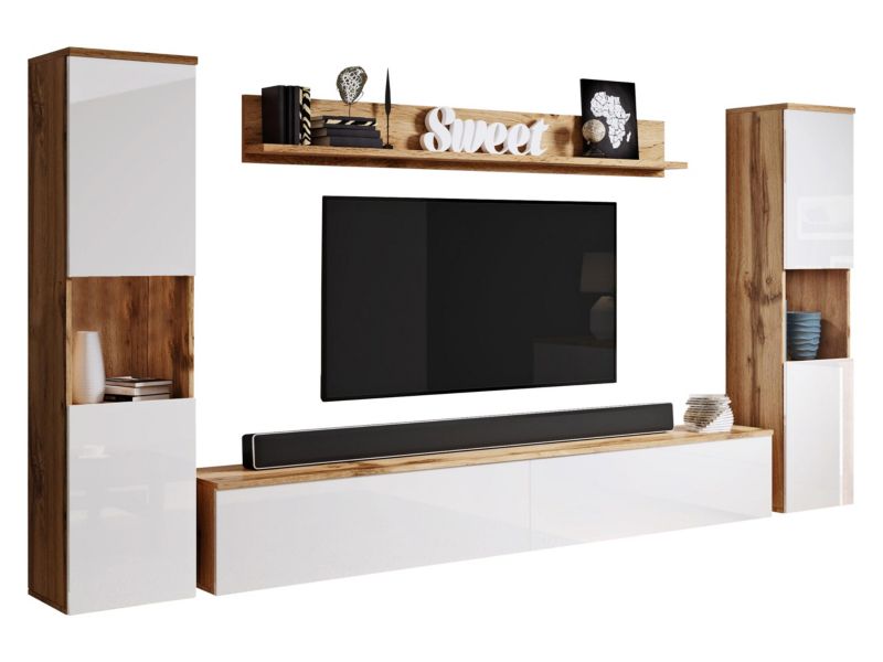 Meblościanka MIRJAN 24 Paris XL wotan / biały połysk 1 kpl.