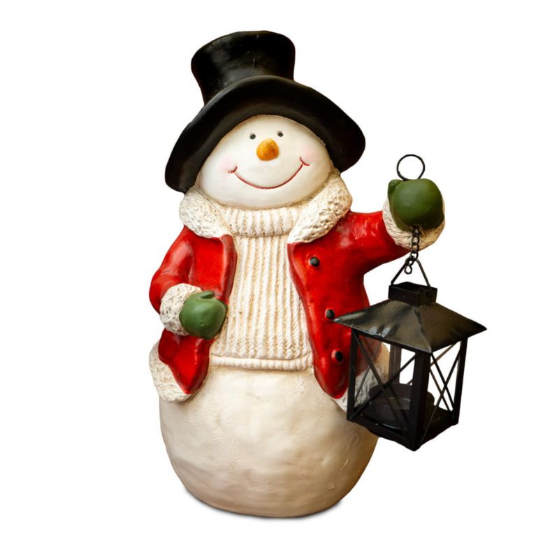 Figurka dekoracyjna bałwanek z latarnią, Solis Decor by Aleksandra Sobota, 35,2 cm, 1 szt.