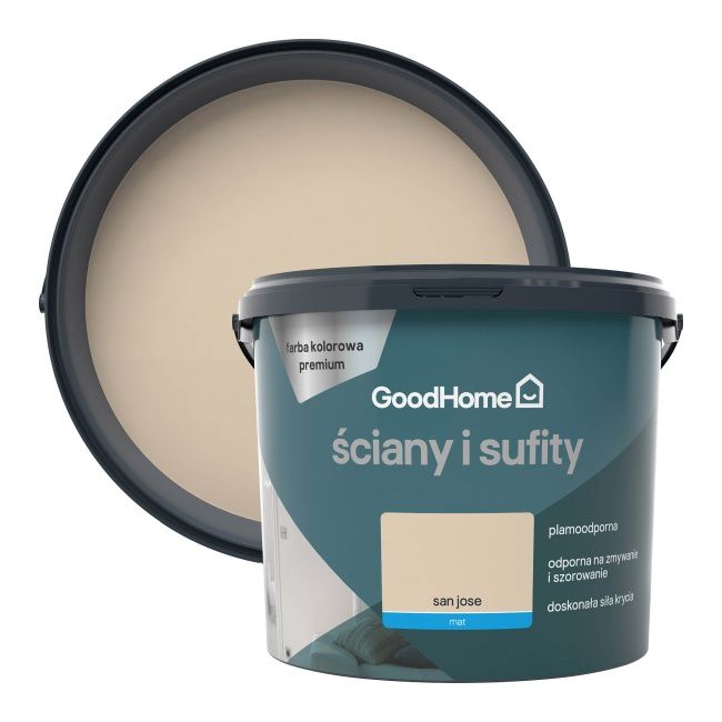 Farba plamoodporna GoodHome Premium Ściany i Sufity san jose 5 l