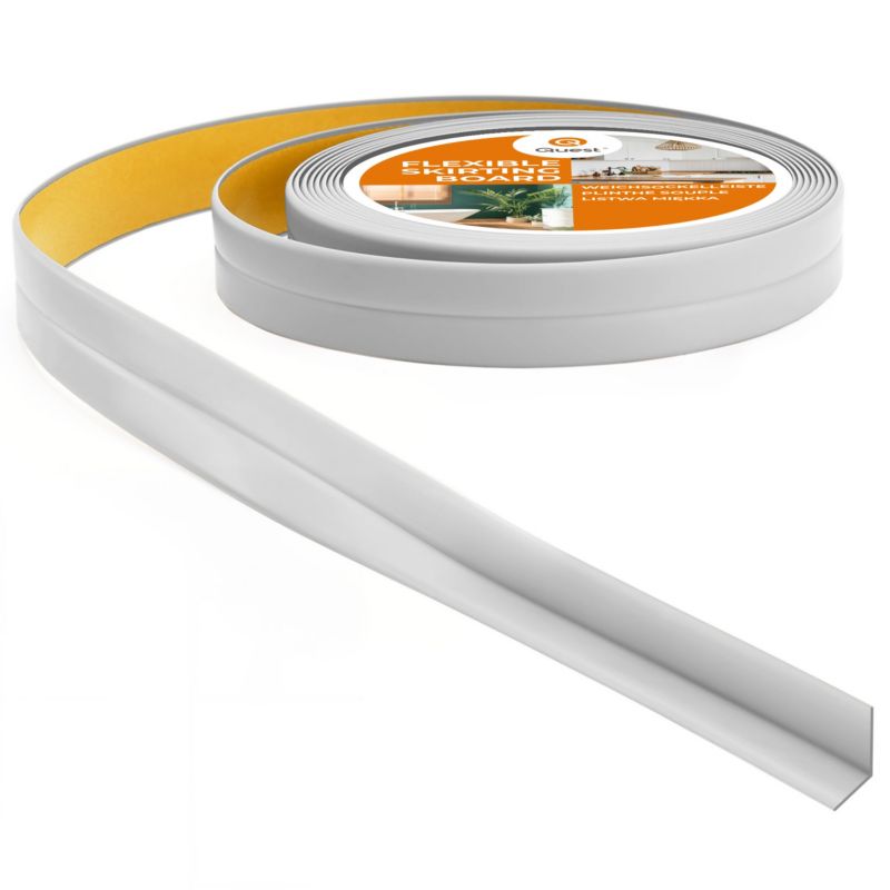 Listwa wykończeniowa PCV 10x10 mm na taśmie piankowej, mocna elastyczna, miękka taśma dekoracyjna, jasnoszary, 5 m
