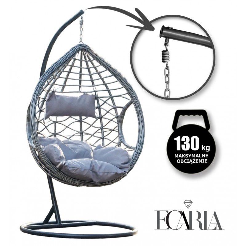 Fotel wiszący eCarla huśtawka kokon z poduszkami KR26 1 szt.