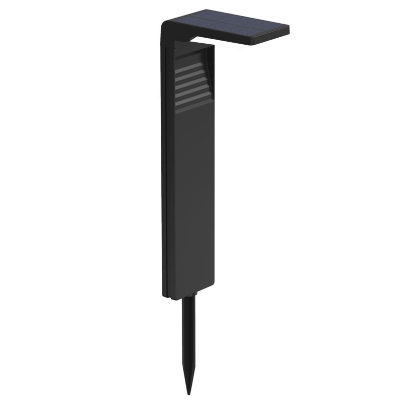 Lampa LED solarna MasterLED wbijany słupek ogrodowy 41,3cm 4000K IP65 zewnętrzna czarna 1 szt.