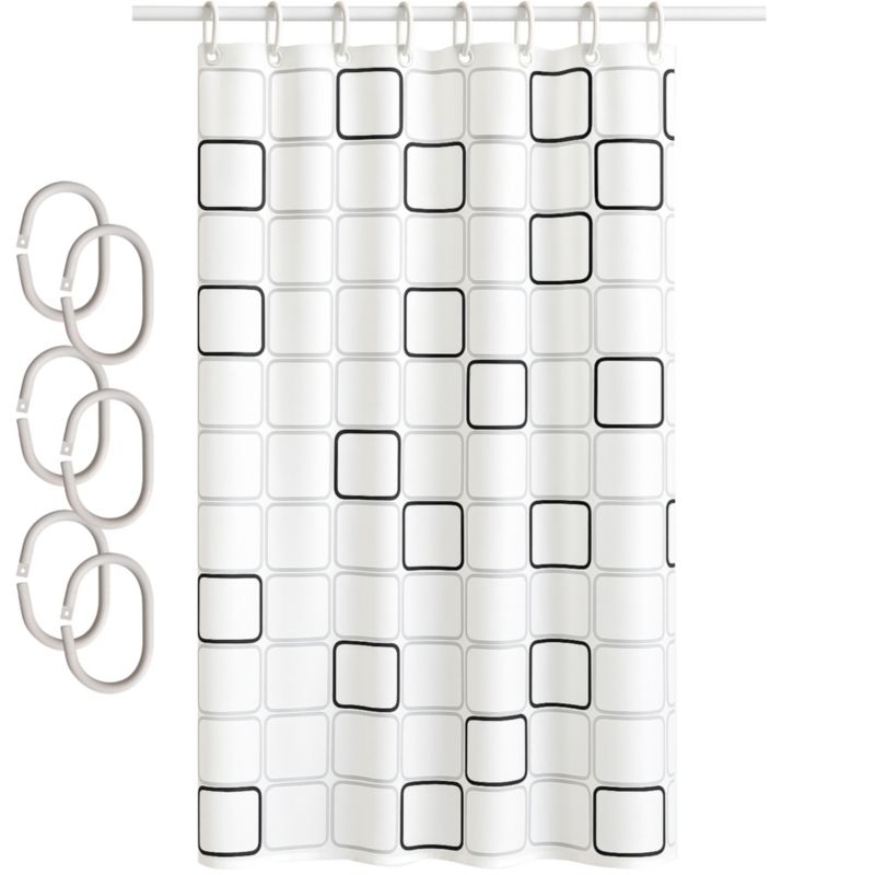 Zasłona prysznicowa Estiva PEVA 120x200 wzór kwadraty 1 szt.