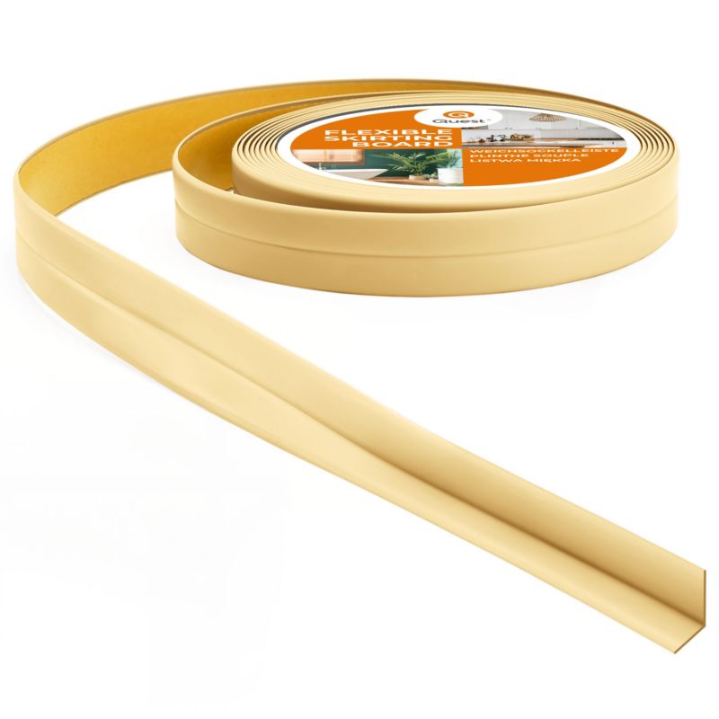 Listwa wykończeniowa PCV 10x10 mm na taśmie piankowej, mocna elastyczna, miękka taśma dekoracyjna, krem, 5 m