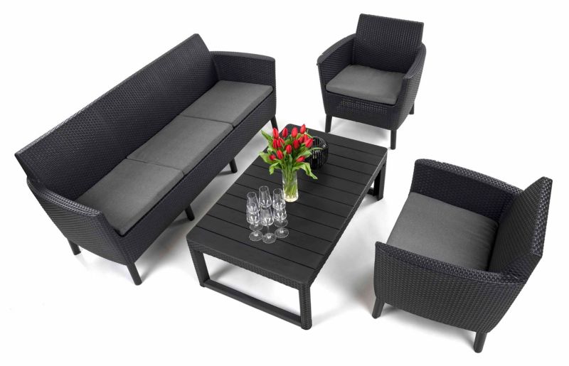 Zestaw mebli ogrodowych Keter Salemo 3-Set Lyon dla 5 osób grafitowy 1 kpl.