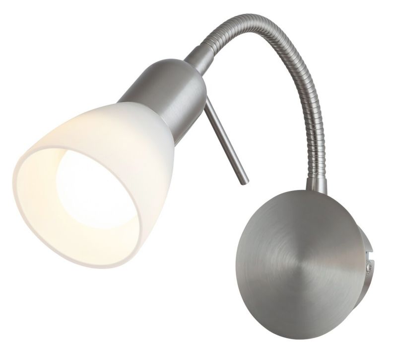 Kinkiet ścienny Rabalux Soma chrom satynowany-biały z włącznikiem 1 x E14 x 40W IP20 wym: 20,5 x 8 x 22,5 cm - 1 szt.