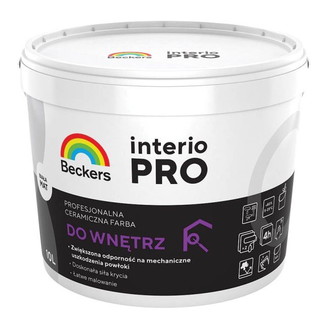 Farba ceramiczna Beckers Interio Pro biała 10 l