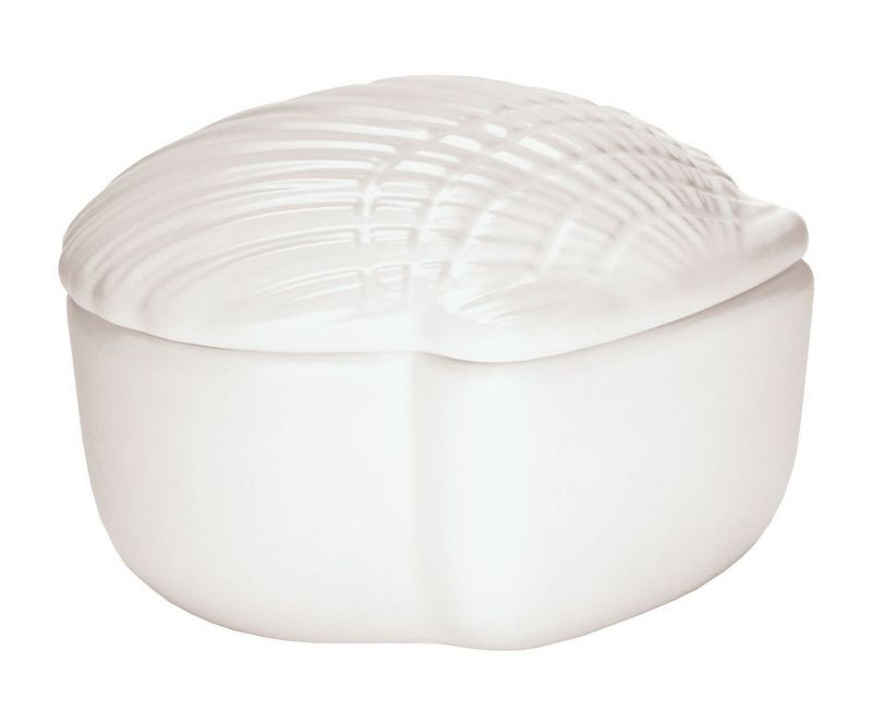 Pojemnik kosmetyczny Kleine Wolke Concha biały kamionka muszla morska 11,9x11,9x8,4cm 1 szt.