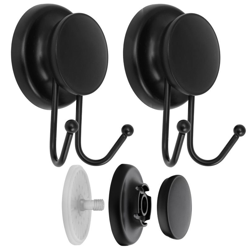 Komplet wieszaków GAVI Yoka Home łazienkowych czarnych 2 szt - 1 szt.