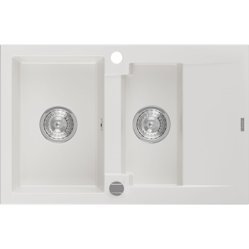 Zlewozmywak wpuszczany Mexen Gaspar 1,5-komorowy biały 737x475 mm - 6507731505-20-B 1 szt.