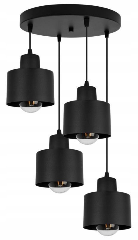Lampa sufitowa wisząca Light Home LH Panta 4x E27 60W okrągła czarny 1szt.