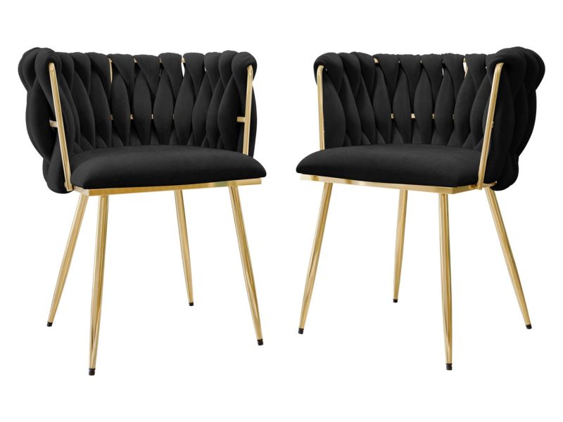 Komplet dwóch nowoczesnych krzeseł MIRJAN 24 Muz DC-1142 czarny 2 szt.