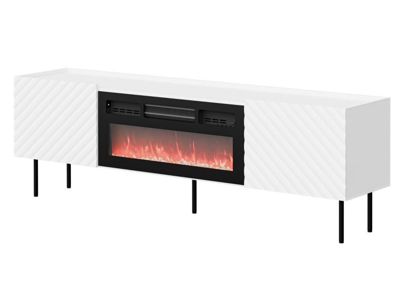 Szafka RTV z kominkiem MIRJAN 24 Lucca 180 2D biały 1 szt.