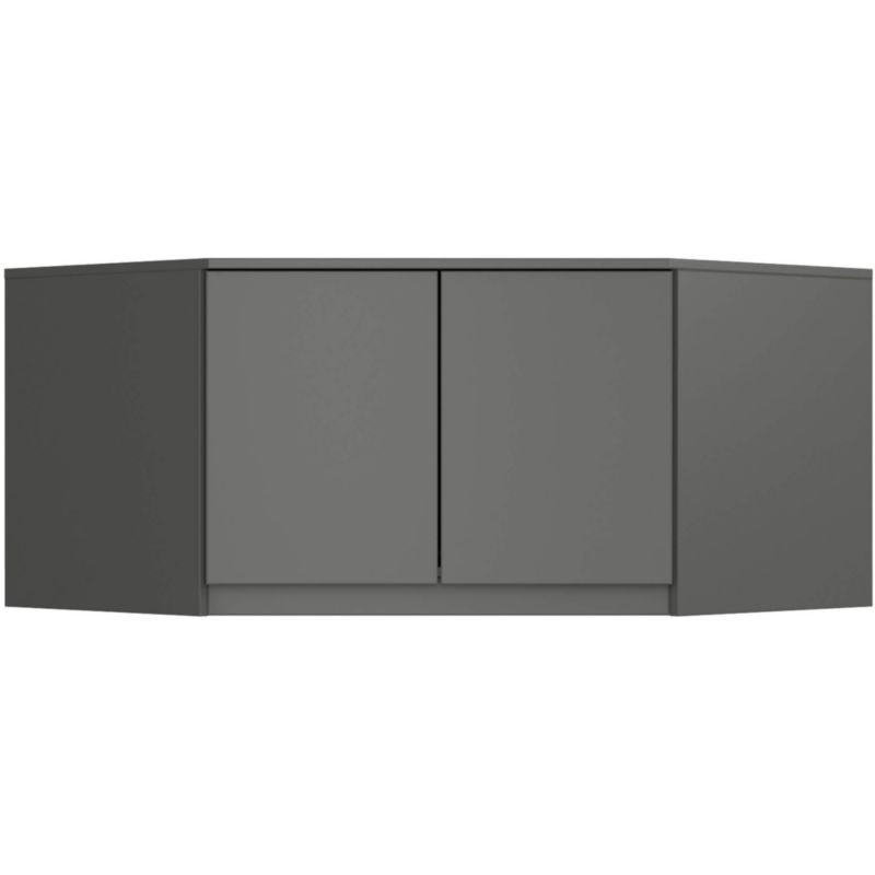 Nadstawka na szafę Akord S100 Grafit Szary 100 cm 2 drzwi kolor Grafit Szary mat 3 półki 100x50x55 cm 1 szt.