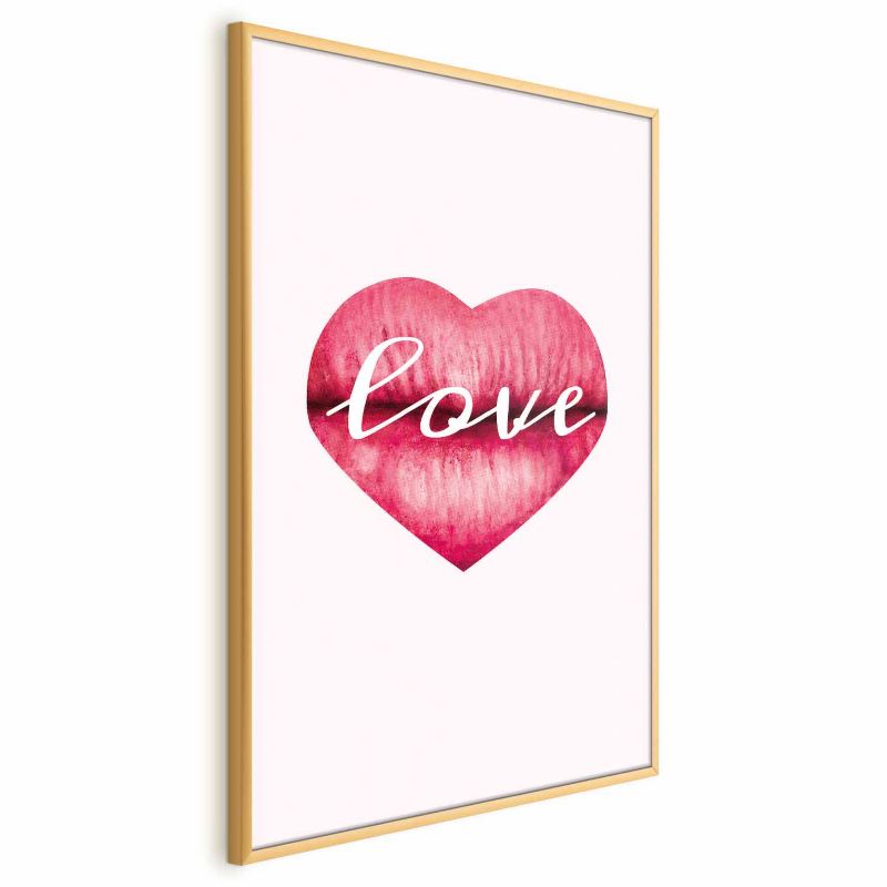 Plakat Artgeist Miłosne usta 40x60 cm z ramą złotą 1 szt