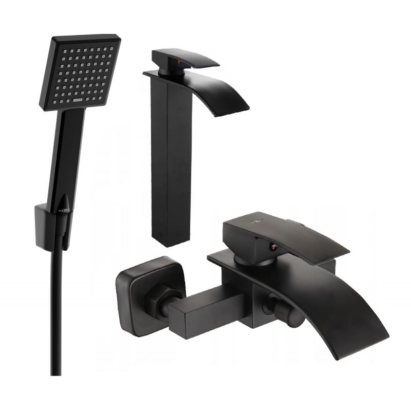 Zestaw wannowy Mexen Aries czarny 1 szt.