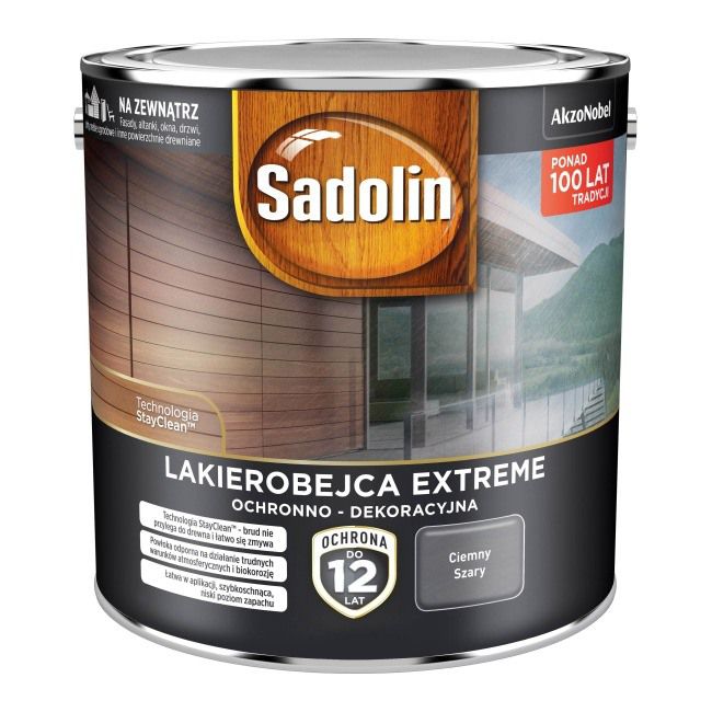 Lakierobejca Sadolin Extreme ciemny szary 2,5 l