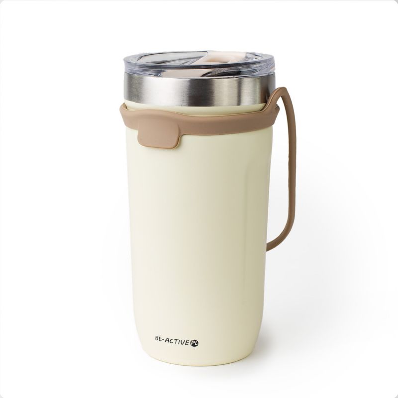 Kubek termiczny Be-active.pl termos na herbatę kawę biały 550ml 1szt