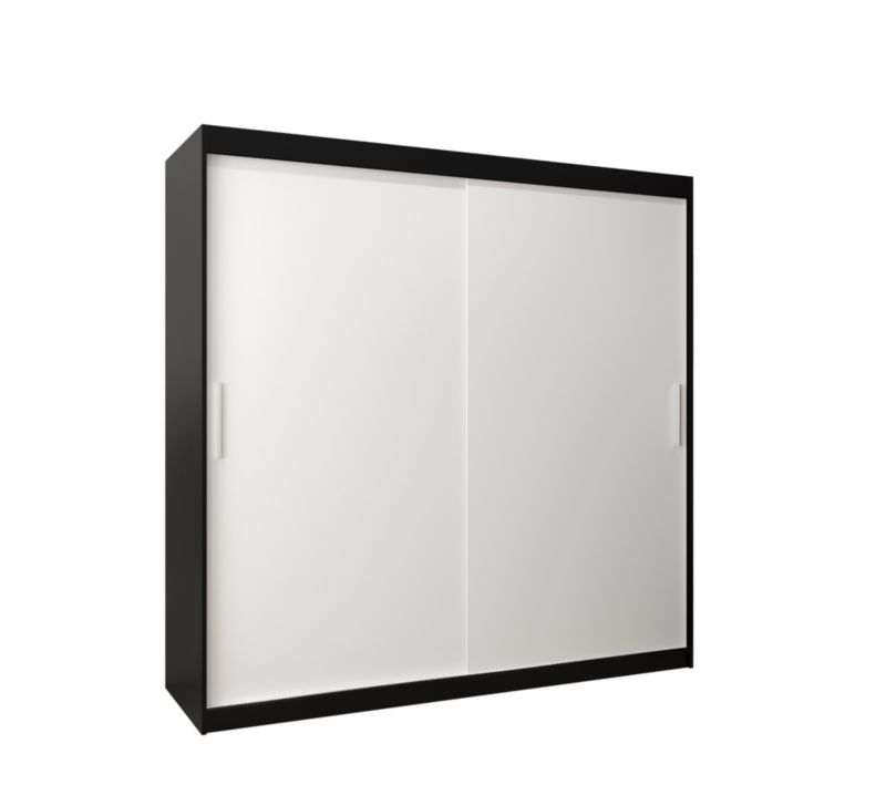 Szafa przesuwna Garderoba Abiks Tokyo 200 czarny + biały 1 szt.