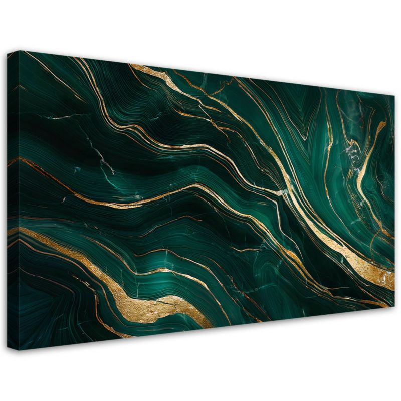 Obraz na płótnie Feeby Zielony Szmaragdowy Marmur Abstrakcja 120x60cm 1szt