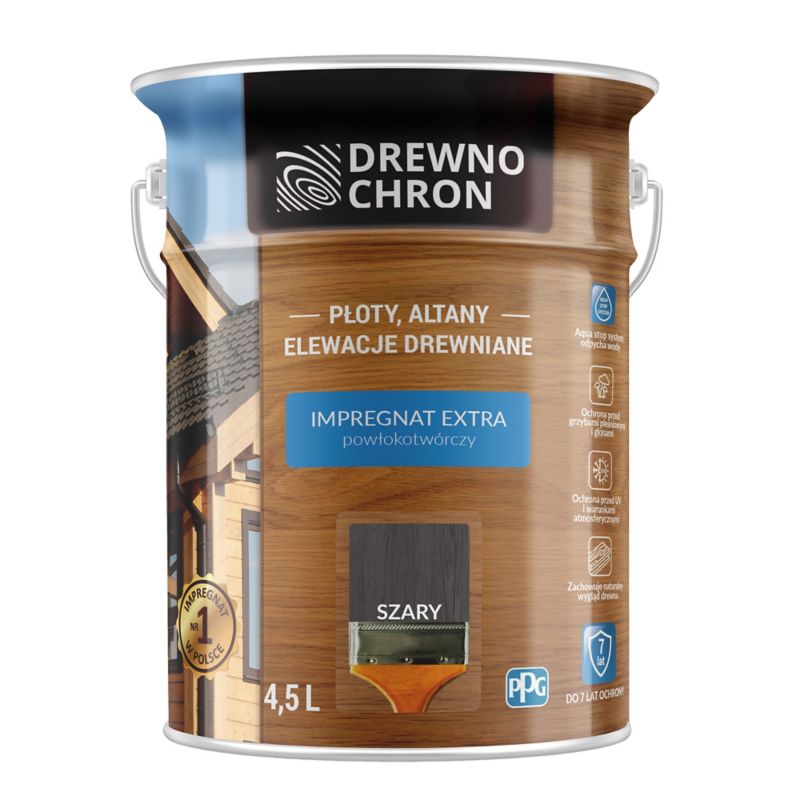 Impregnat Drewnochron Extra Powłokotwórczy szary 4,5 l
