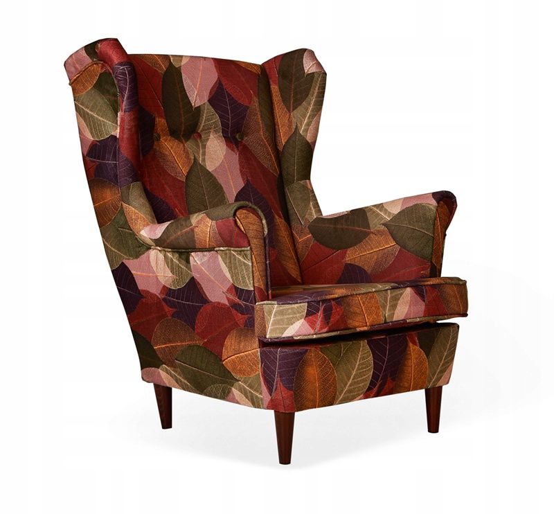 Fotel uszak do salonu Family Meble ARI PRINT rudy 1szt