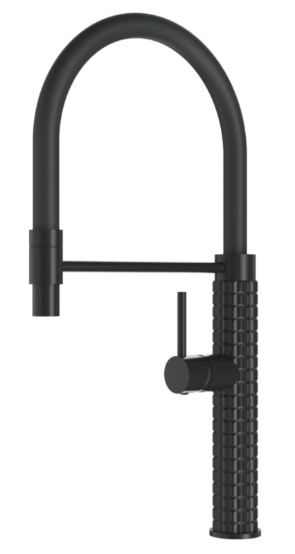 Bateria Kuchenna Z Elastyczną Wylewką Granitan Fano Czarna 1 szt.