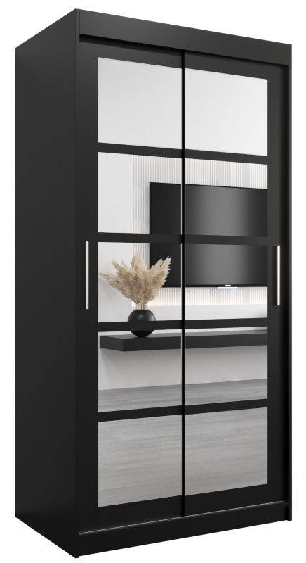 Szafa przesuwna Abiks ROMA 2 100 czarny mat + czarny mat 1 szt.