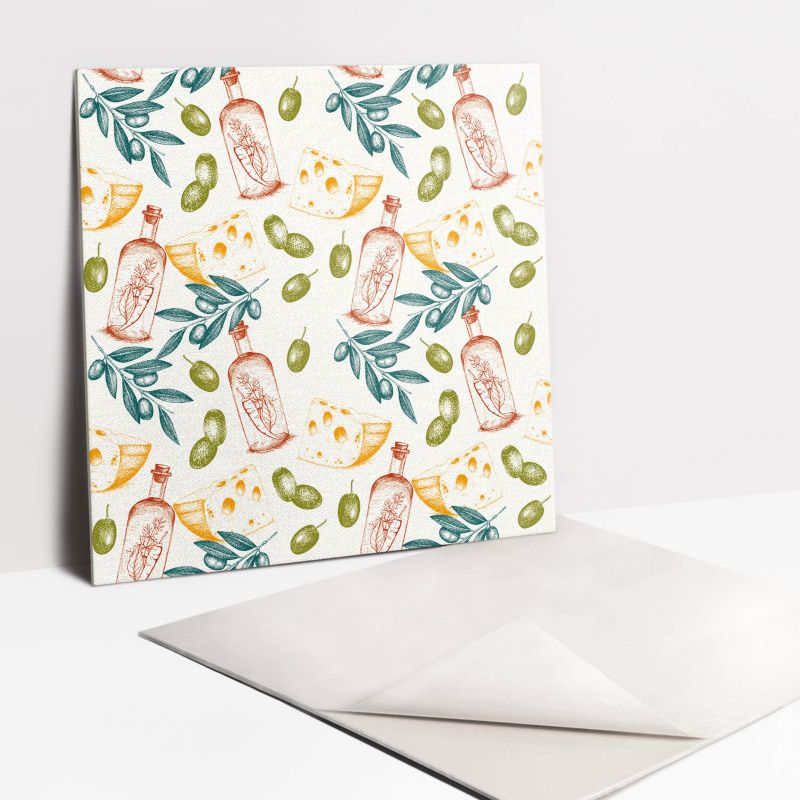 Kafelki samoprzylepne Tulup 30x30 cm Oliwki i oliwa z oliwek 9 szt.