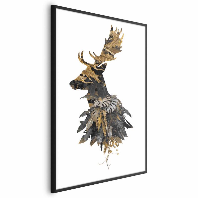 Plakat Artgeist Leśny jeleń 21x30 cm z ramą czarną 1 szt