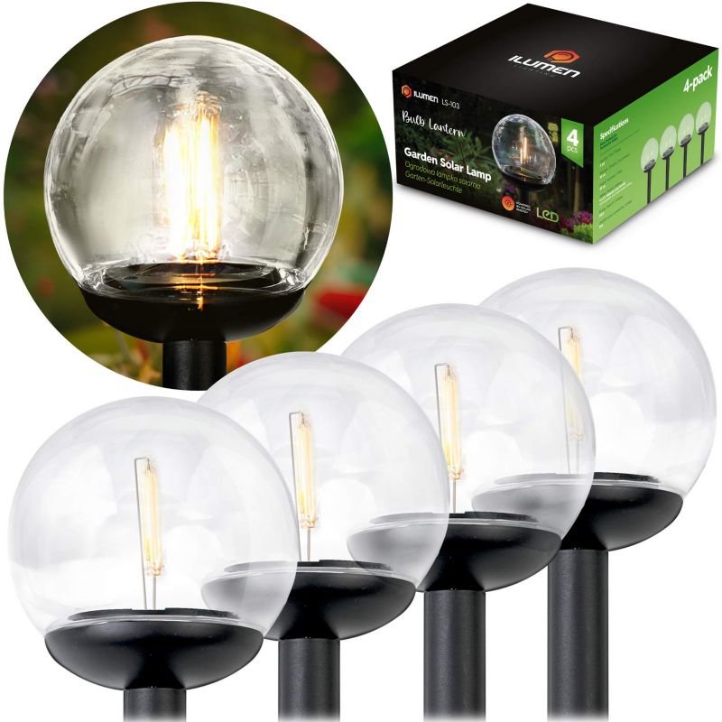 Lampka solarna Ilumen naziemna wbijana 39cm LS-103 4 szt.