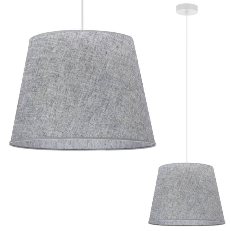 Lampa sufitowa wisząca Light Home LH Len Stożek 1x E27 60W klosz 38cm biały/szary 1szt.