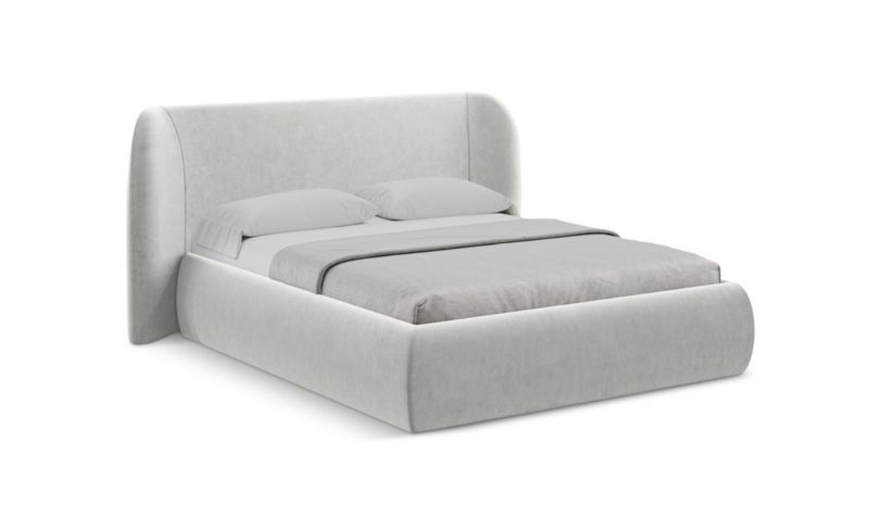 Łóżko LaMiaSofa Hauke z weluru 180x200 srebrny 1 szt.