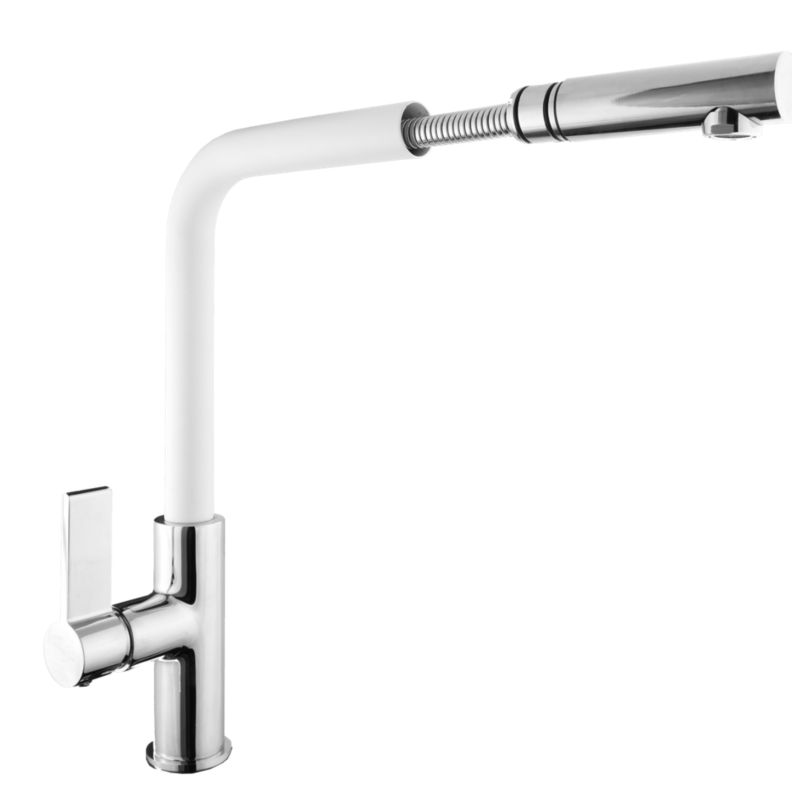 Bateria Kuchenna Z Wyciąganą Wylewką Granitan Linea Biała 1 szt.